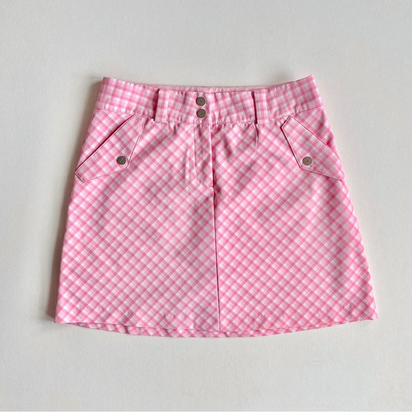 Nike Pink Gingham Golf Skirt - Picture 1 of 7